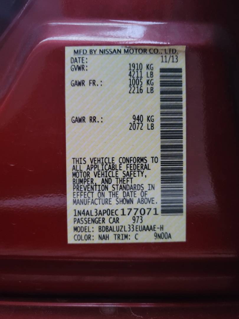 2014 NISSAN ALTIMA — 199241 Miles — Lot 68874393 — Main - Marhaba Auctions Used Cars - Image 9