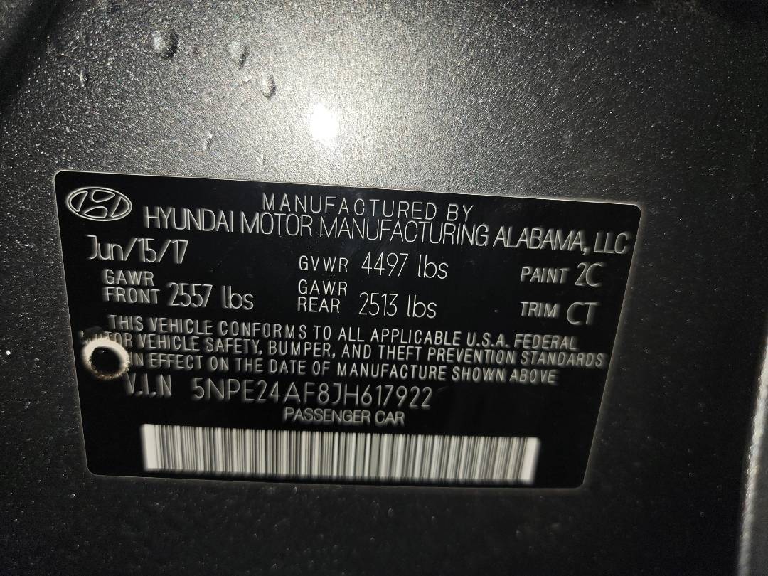 2018 HYUNDAI SONATA — 156683 Miles — Lot 617922 - Marhaba Auctions Used Cars - Image 10