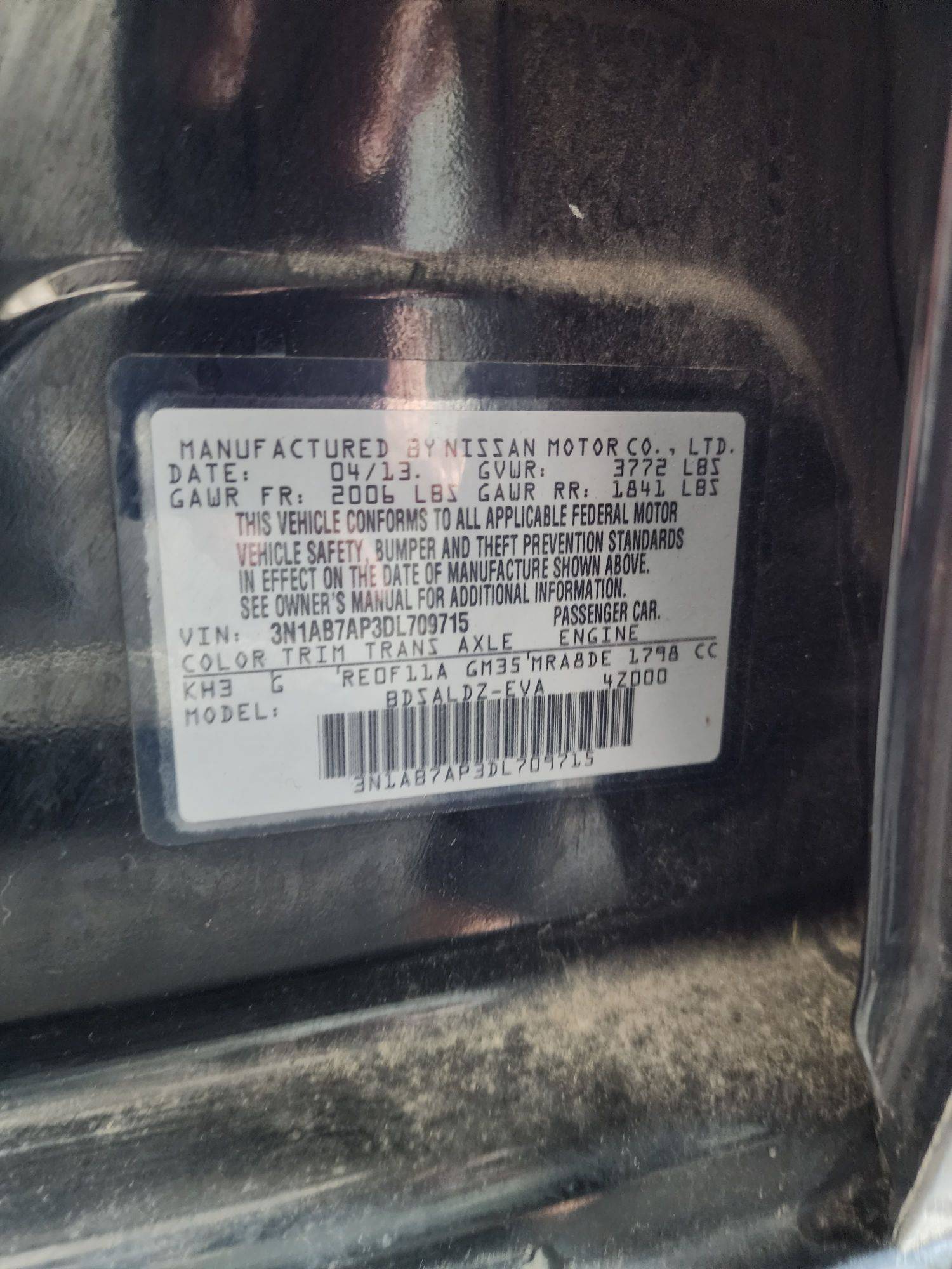 2013 NISSAN SENTRA — 162578 Miles — Lot 76932623 — Main - Marhaba Auctions Used Cars - Image 9
