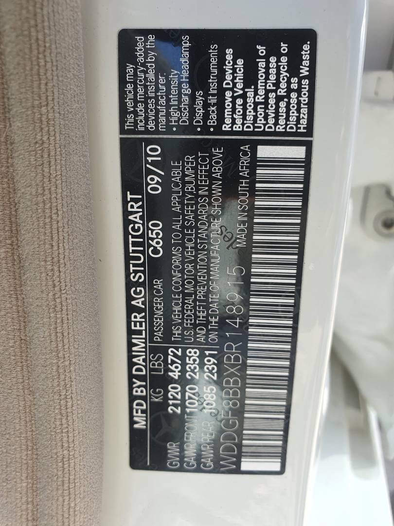 2011 MERCEDES BENZ C300 — 183882 Miles — Lot R148915 - Marhaba Auctions Used Cars - Image 8
