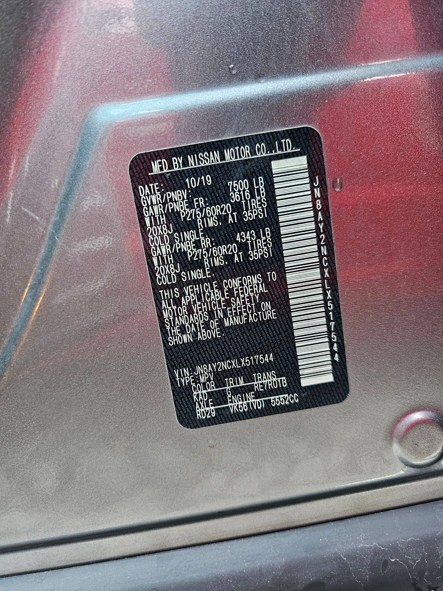 2020 NISSAN ARMADA — 112711 Miles — Lot XLX517544 — Souq - Marhaba Auctions Used Cars - Image 10