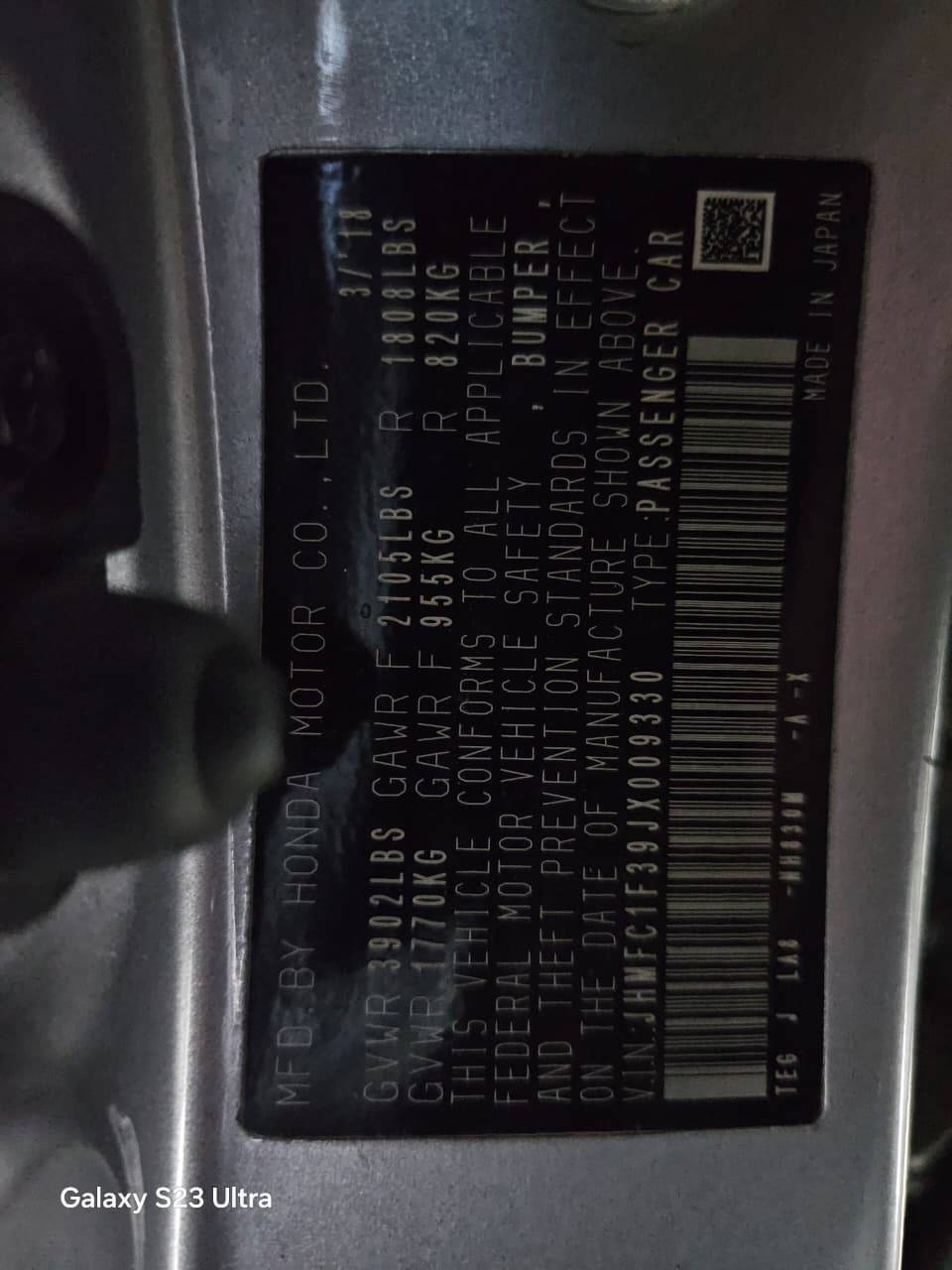 HONDA CIVIC 2018 - Marhaba Auction Used Cars - Image 9