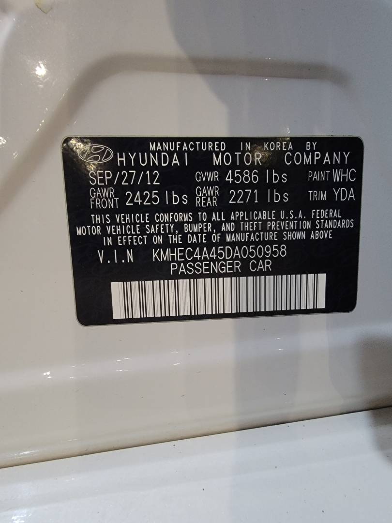 2013 HYUNDAI SONATA — 189012 Miles — Lot DA050958 — Main - Marhaba Auctions Used Cars - Image 11