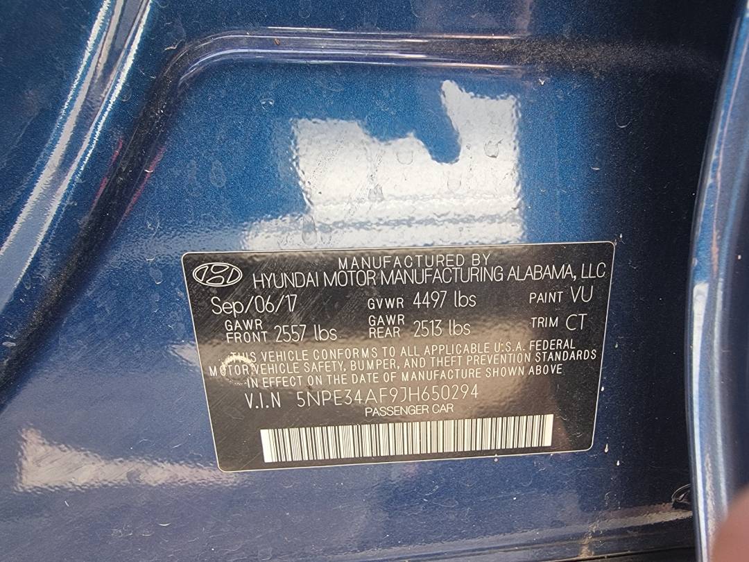 2018 HYUNDAI SONATA SPORT — 148422 Miles — Lot 650294 — Ind. 12 - Marhaba Auctions Used Cars - Image 8