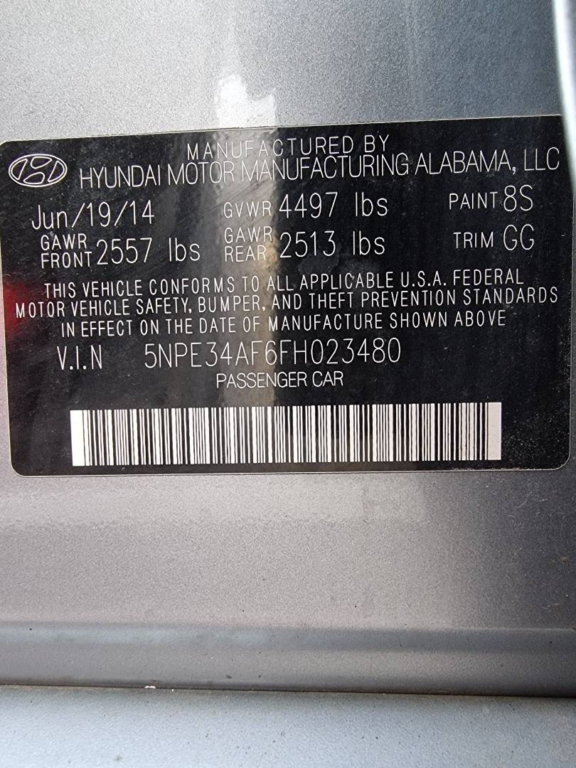 2015 HYUNDAI SONATA — 164654 Miles — Lot 2874689 - Marhaba Auctions Used Cars - Image 6