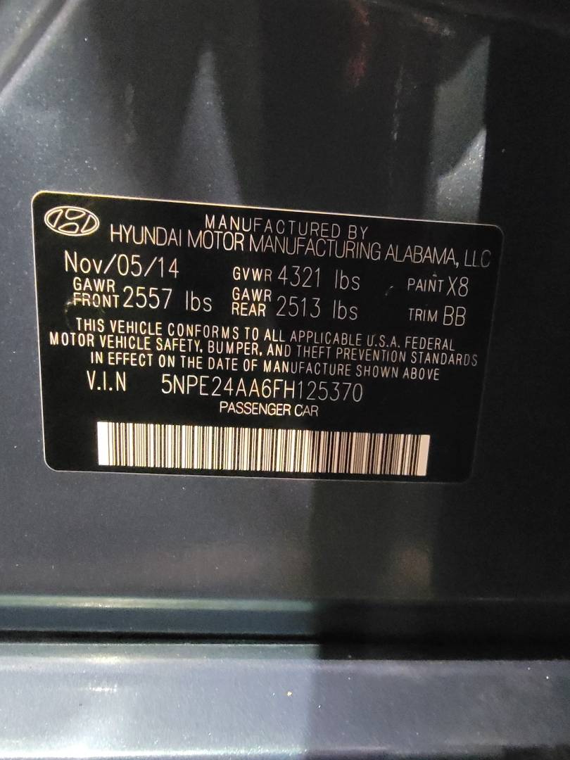 2015 HYUNDAI SONATA — 85659 Miles — Lot 67945924 — Main - Marhaba Auctions Used Cars - Image 10