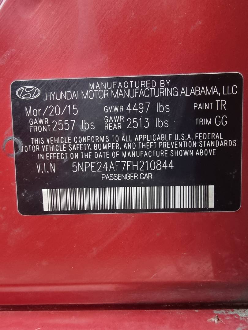 2015 HYUNDAI SONATA — 203710 Miles — Lot 215478 — Souq - Marhaba Auctions Used Cars - Image 8