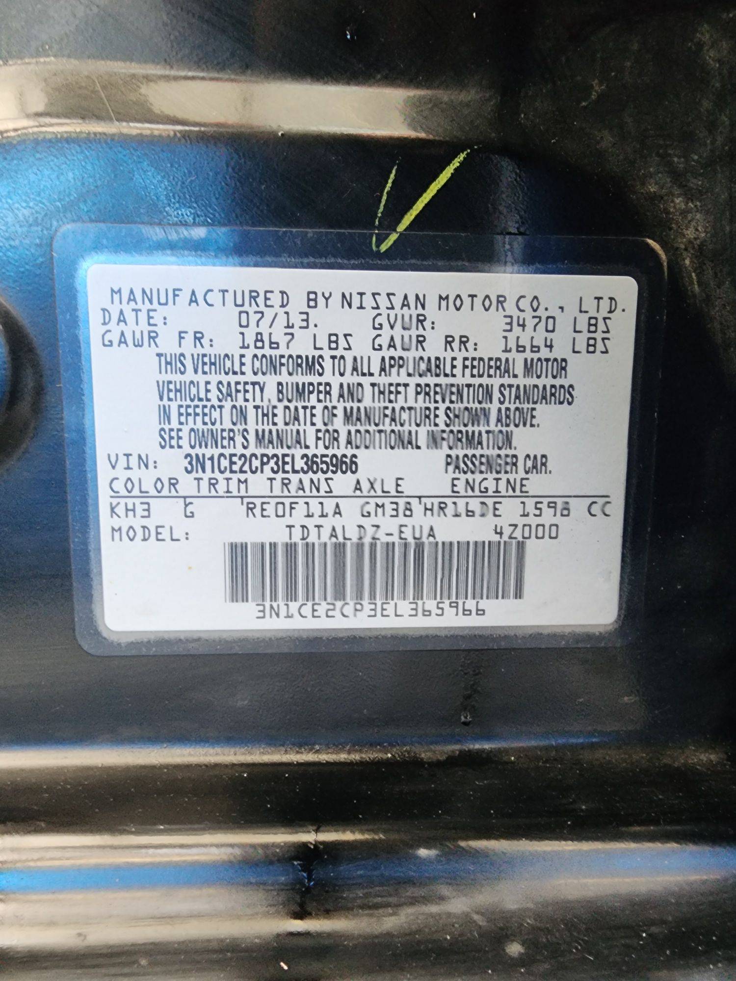 2014 NISSAN VERSA NOTE — 178377 Miles — Lot 39440405 — Souq - Marhaba Auctions Used Cars - Image 8