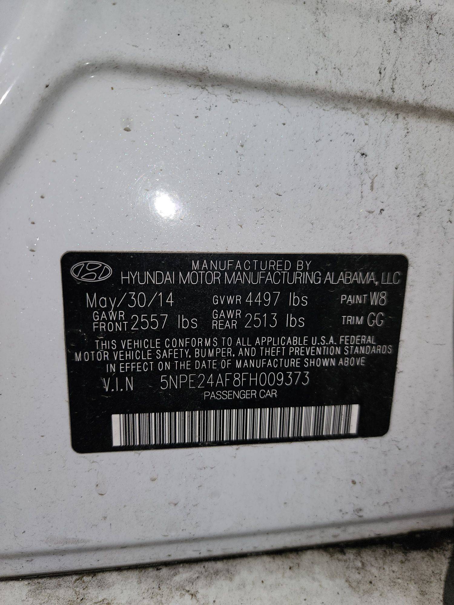 2015 HYUNDAI SONATA — 115208 Miles — Lot 9373 — Souq - Marhaba Auctions Used Cars - Image 11