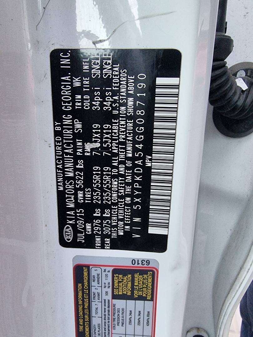 KIA SORENTO 2016 - Marhaba Auction Used Cars - Image 8