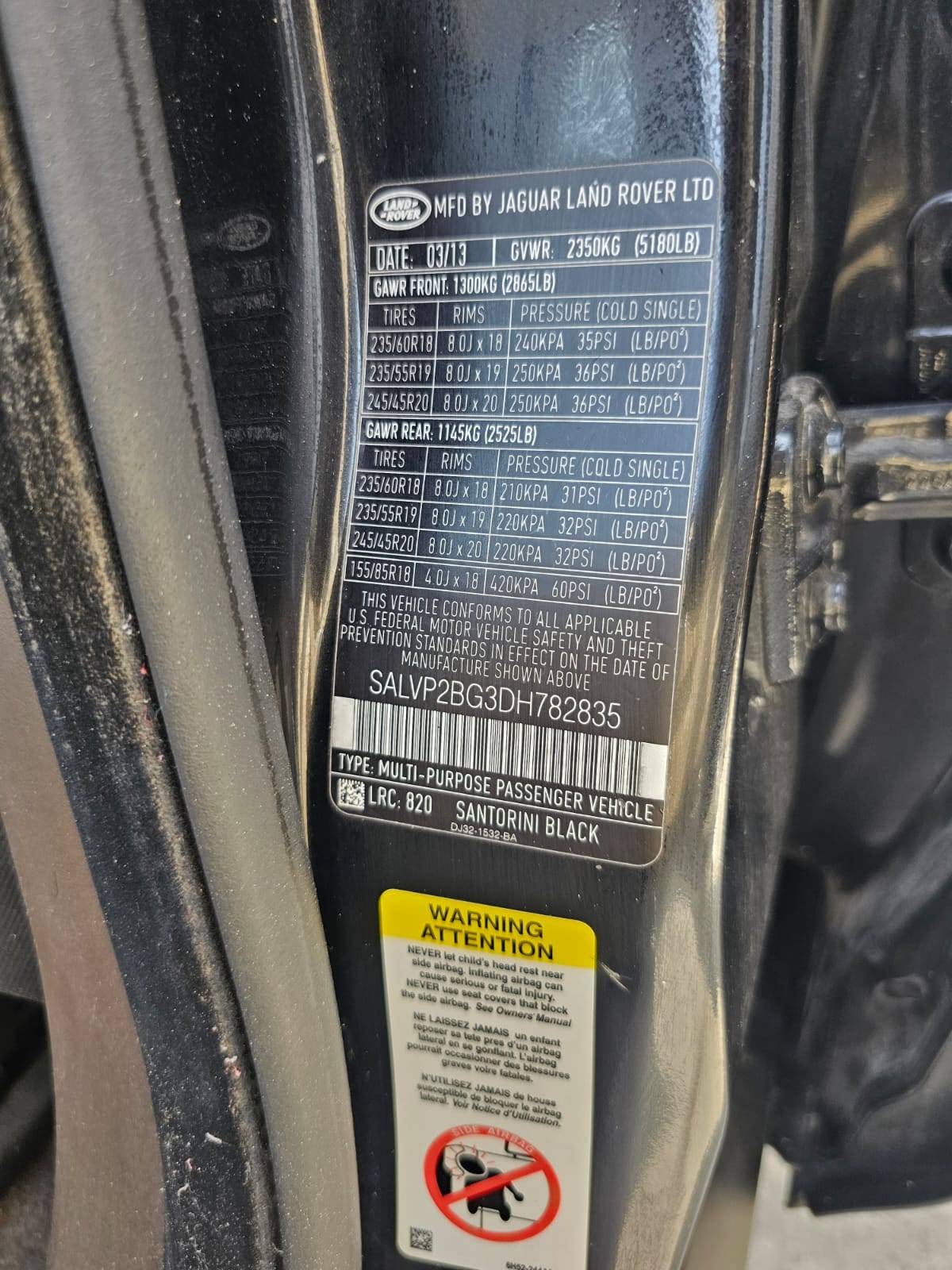 2013 LAND ROVER RANGE ROVER — 136204 Miles — Lot H782835 — Souq - Marhaba Auctions Used Cars - Image 9