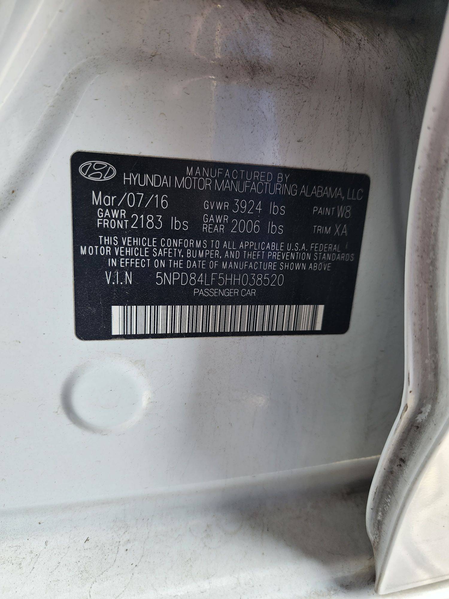 2017 HYUNDAI ELANTRA — 118271 Miles — Lot H038520 - Marhaba Auctions Used Cars - Image 9