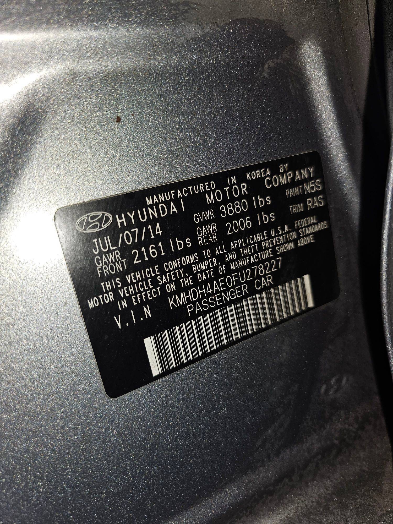 2015 HYUNDAI ELANTRA — 191179 Miles — Lot E0FU278227 — Souq - Marhaba Auctions Used Cars - Image 9