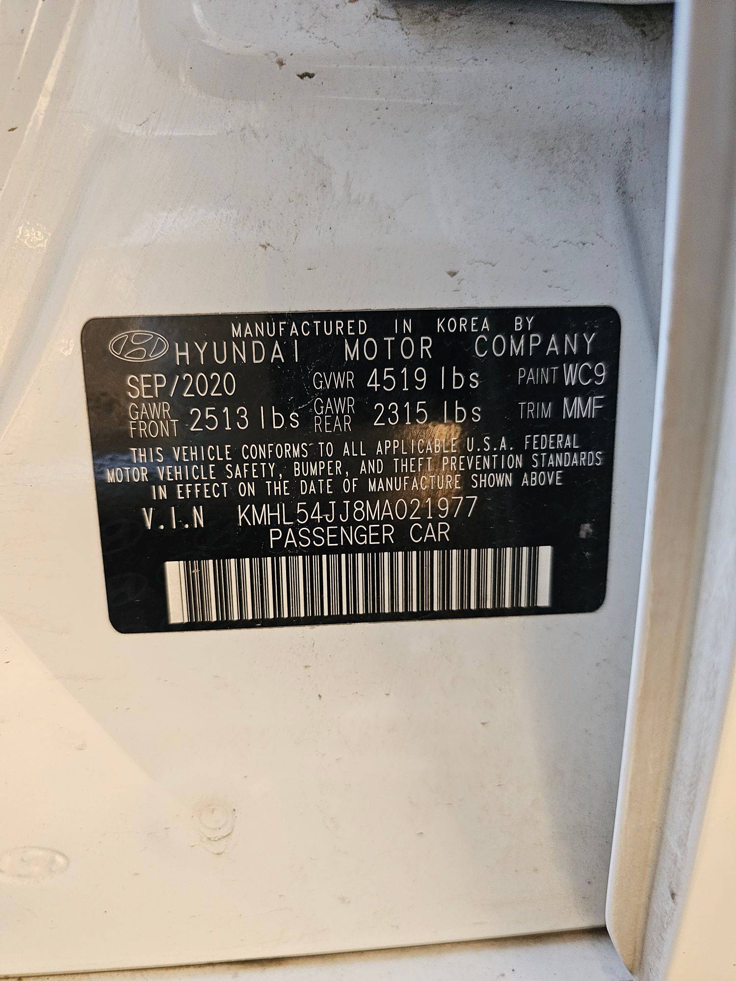 HYUNDAI SONATA 2021 - Marhaba Auction Used Cars - Image 10