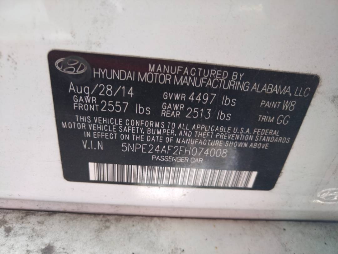 2015 HYUNDAI SONATA — 237807 Miles — Lot 69978023 - Marhaba Auctions Used Cars - Image 3
