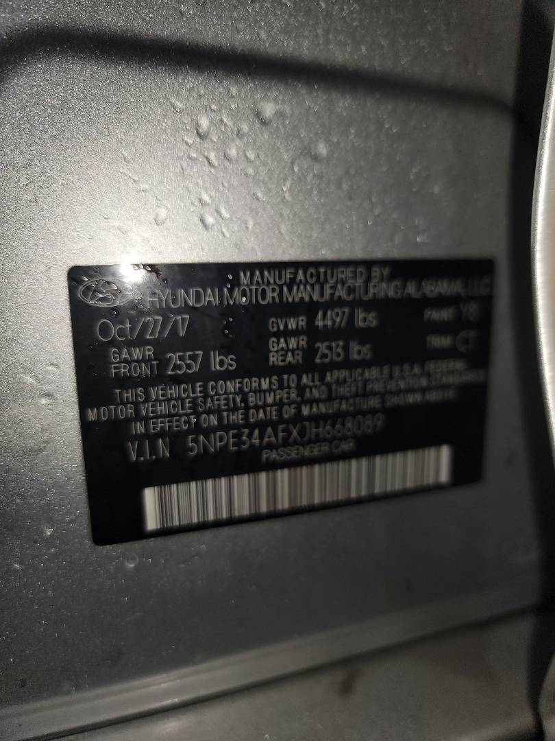 2018 HYUNDAI SONATA — 114759 Miles — Lot H668089 - Marhaba Auctions Used Cars - Image 10