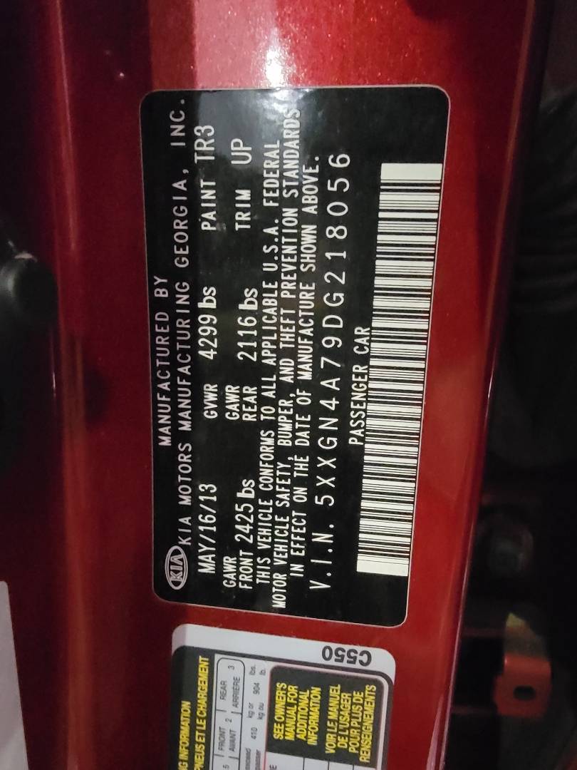2013 KIA OPTIMA — 245597 Miles — Lot 46354953 — Souq - Marhaba Auctions Used Cars - Image 10