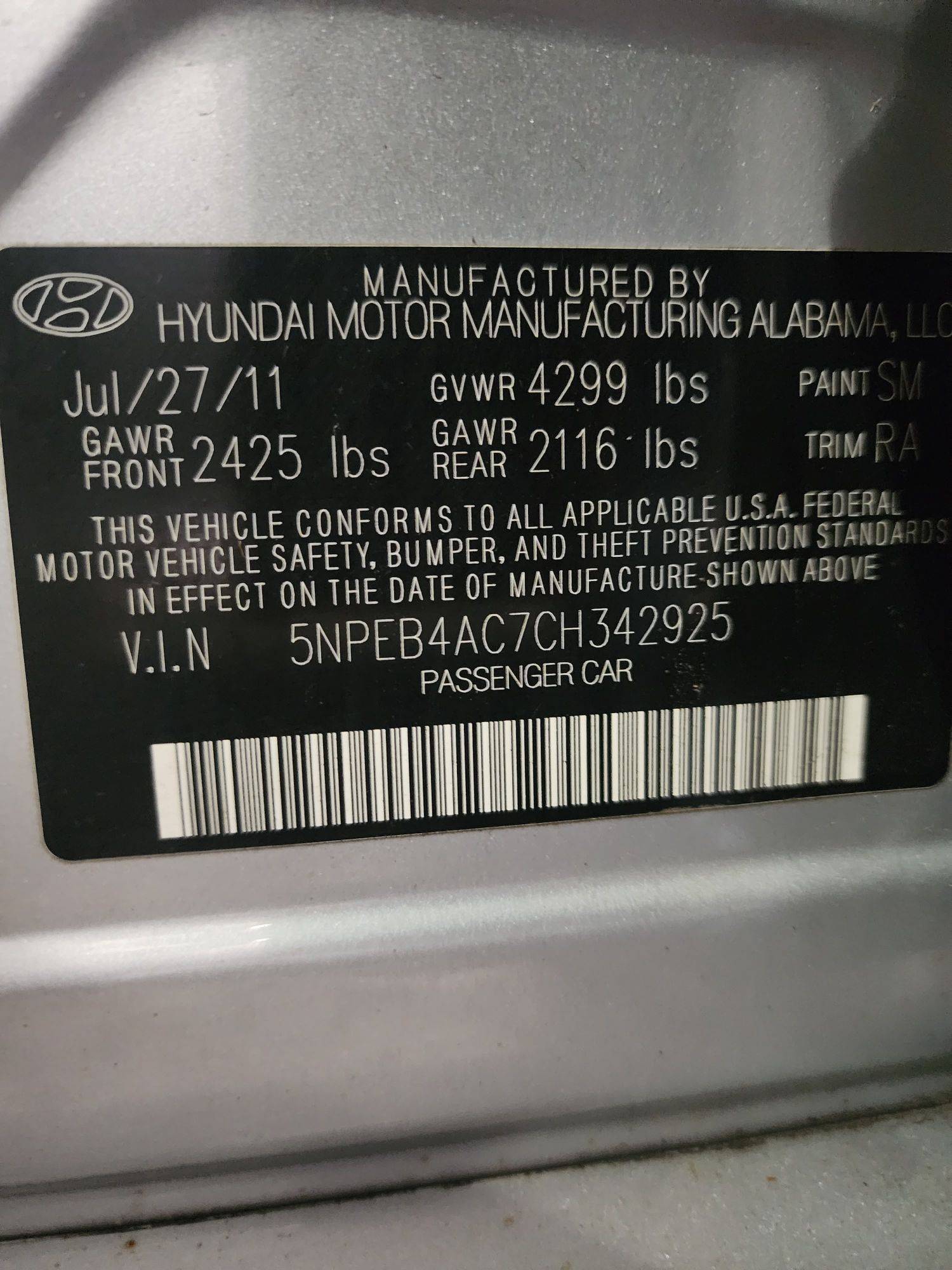 2012 HYUNDAI SONATA — 151661 Miles — Lot 70198153 - Marhaba Auctions Used Cars - Image 3