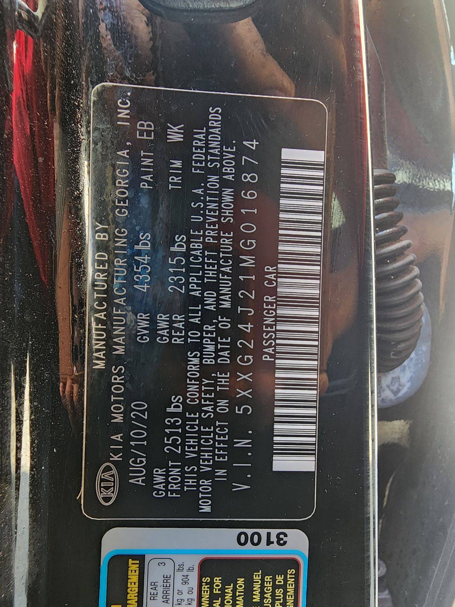 2021 KIA K5 — 82516 Miles — Lot MG016874 — Main - Marhaba Auctions Used Cars - Image 11