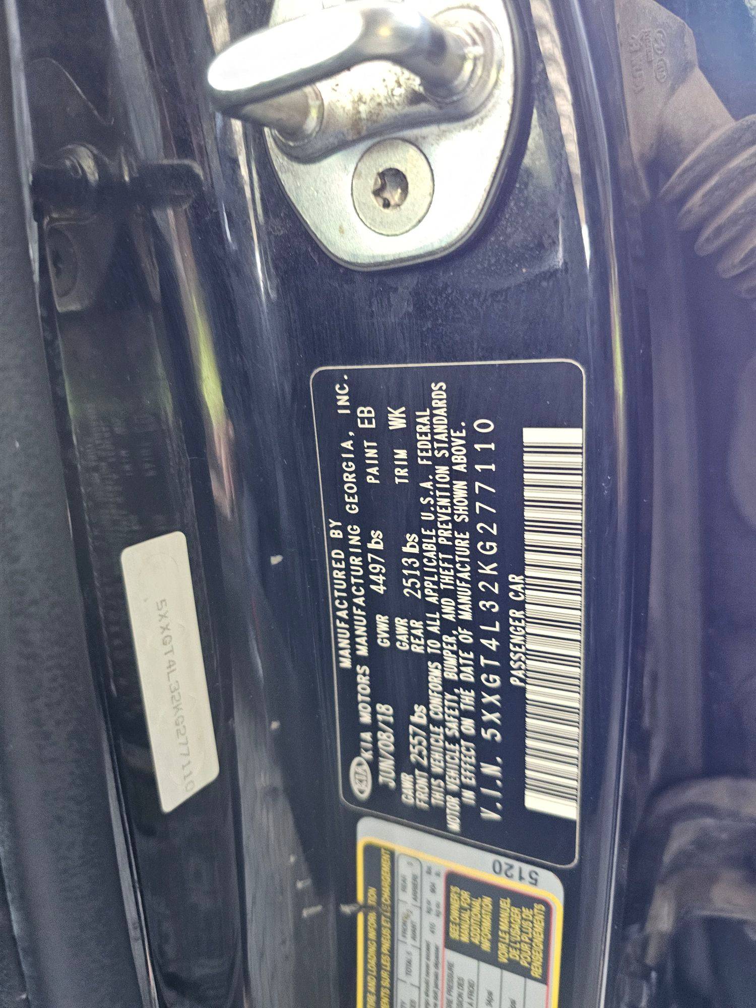 2019 KIA OPTIMA — 149344 Miles — Lot 277110 — Souq - Marhaba Auctions Used Cars - Image 9