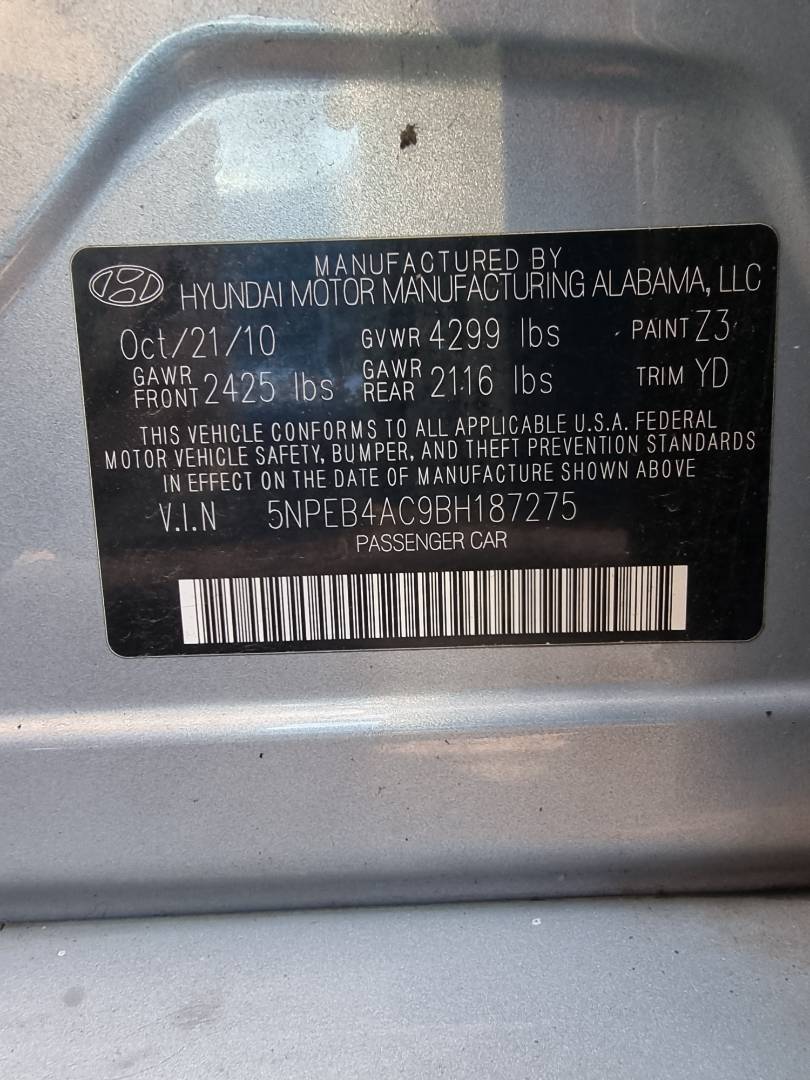 2011 HYUNDAI SONATA — 156757 Miles — Lot 125487 — Ind. 12 - Marhaba Auctions Used Cars - Image 8
