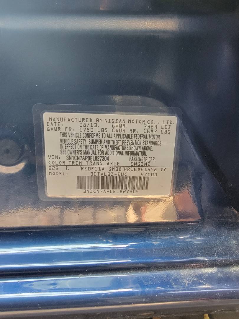 2014 NISSAN VERSA — 129838 Miles — Lot 27304 — Main - Marhaba Auctions Used Cars - Image 9