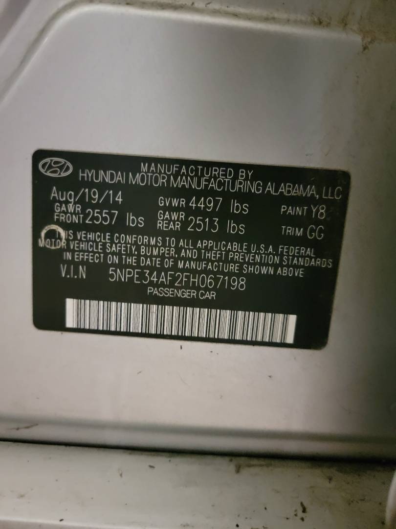2015 HYUNDAI SONATA — 85471 Miles — Lot 76248334 — Main - Marhaba Auctions Used Cars - Image 10