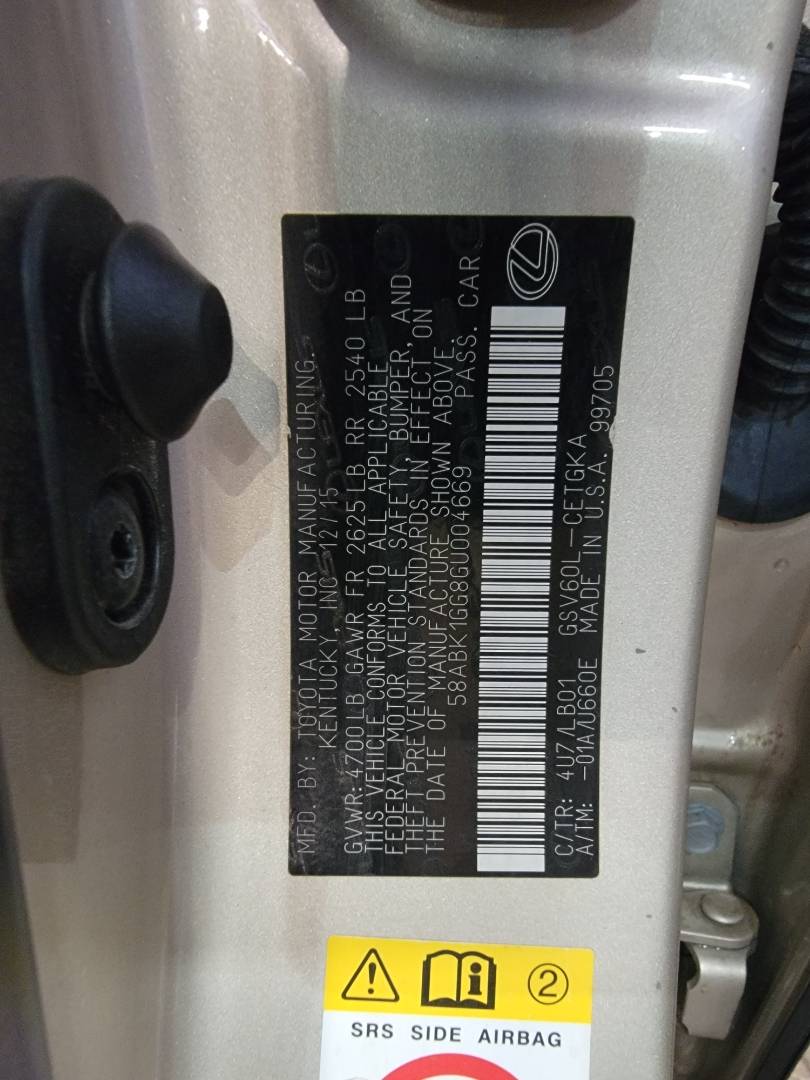 2016 LEXUS ES 350 — 85760 Miles — Lot GU004669 — Main - Marhaba Auctions Used Cars - Image 11