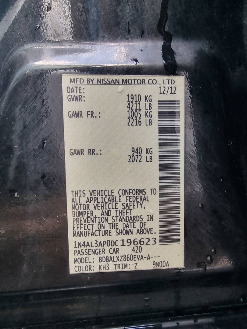 2013 NISSAN ALTIMA — 157765 Miles — Lot 68718204 — Main - Marhaba Auctions Used Cars - Image 9