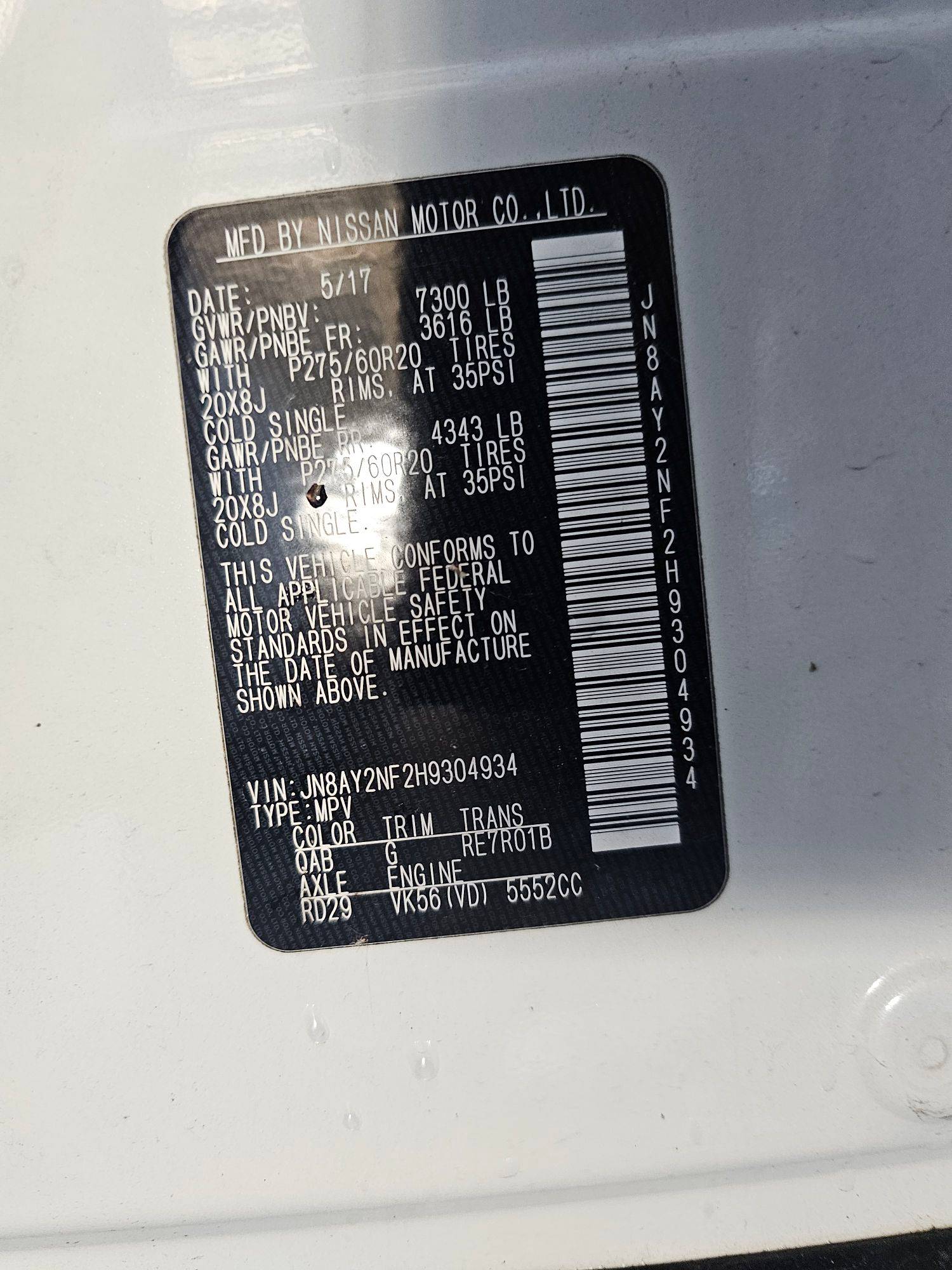 NISSAN ARMADA 2017 - Marhaba Auction Used Cars - Image 10