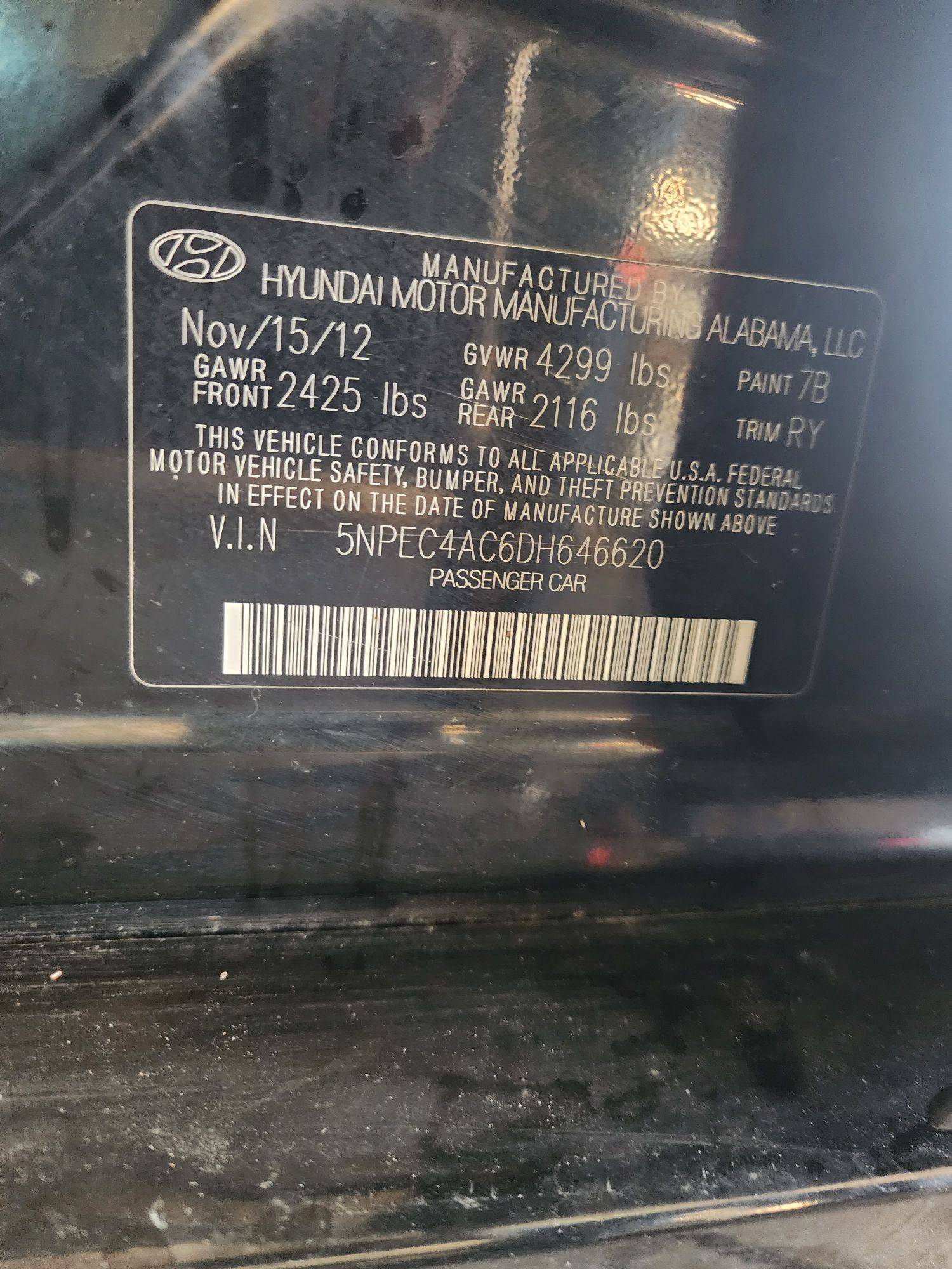 2013 HYUNDAI SONATA — 247774 Miles — Lot 74674973 - Marhaba Auctions Used Cars - Image 11