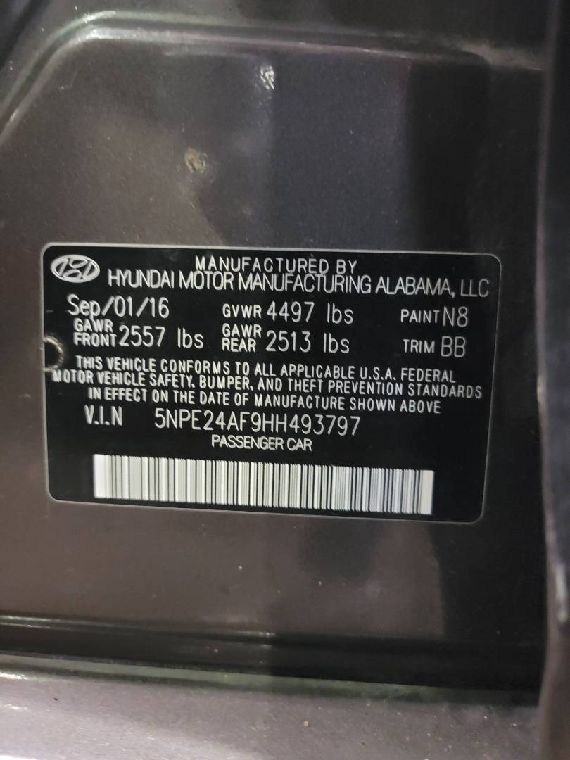 2017 HYUNDAI SONATA — 151546 Miles — Lot 240518 — Main - Marhaba Auctions Used Cars - Image 10
