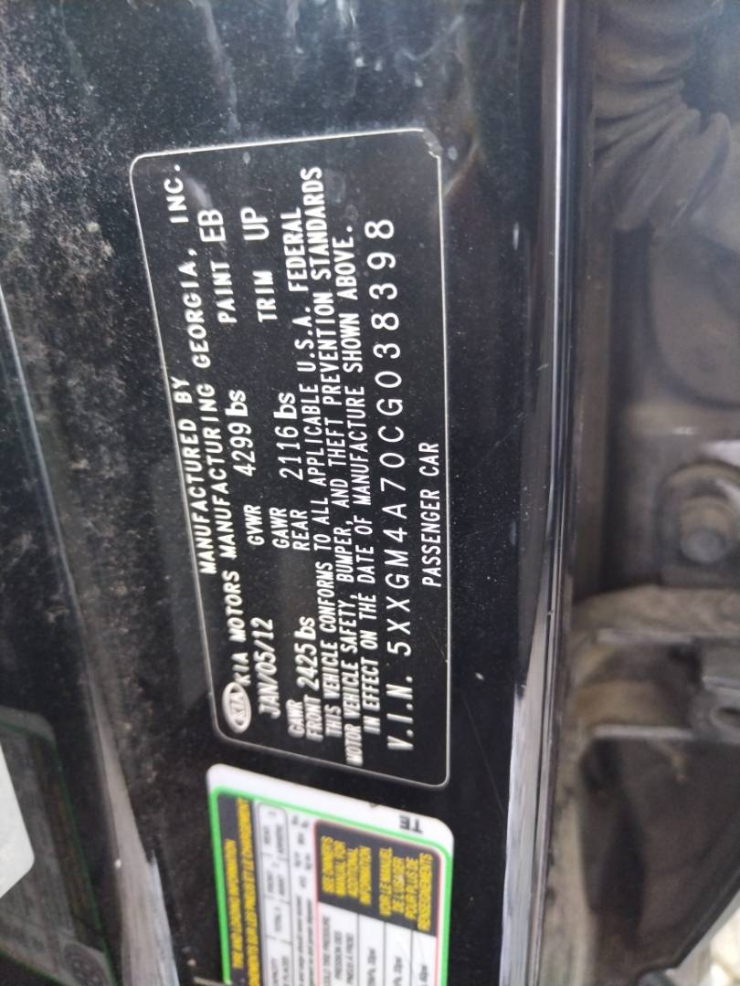 2012 KIA OPTIMA — 327394 Miles — Lot 69078123 - Marhaba Auctions Used Cars - Image 10