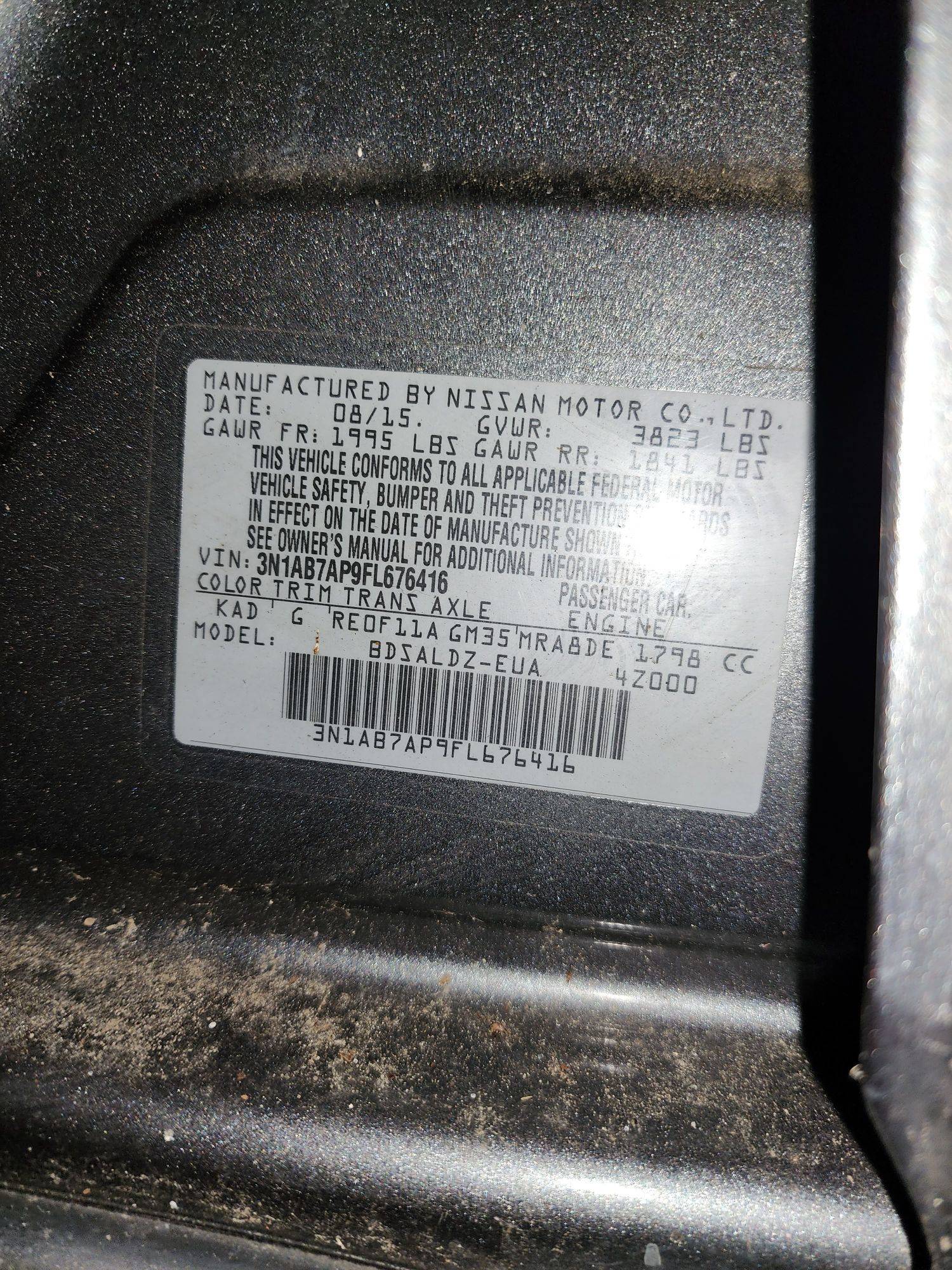 2015 NISSAN SENTRA — 177284 Miles — Lot 661299 — Souq - Marhaba Auctions Used Cars - Image 9