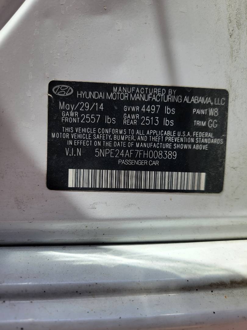 2015 HYUNDAI SONATA — 173515 Miles — Lot 70319713 - Marhaba Auctions Used Cars - Image 9