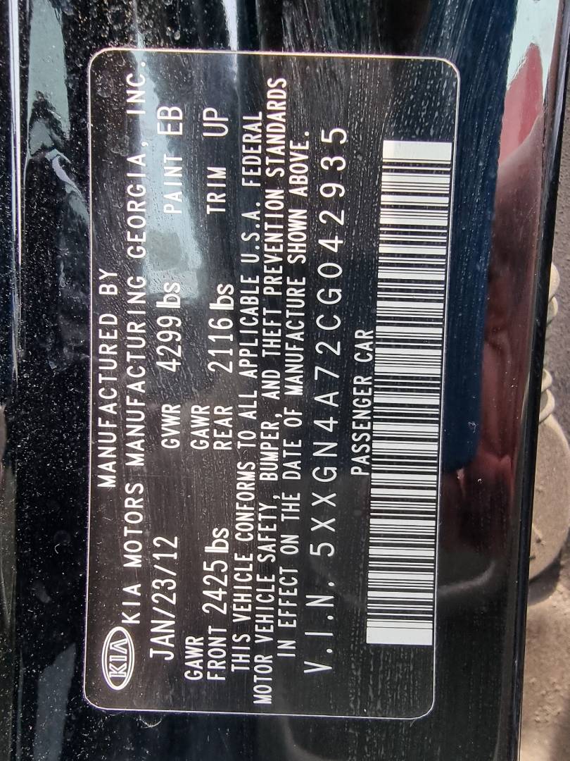 2012 KIA OPTIMA — 168062 Miles — Lot 38965116 — Ind. 12 - Marhaba Auctions Used Cars - Image 11