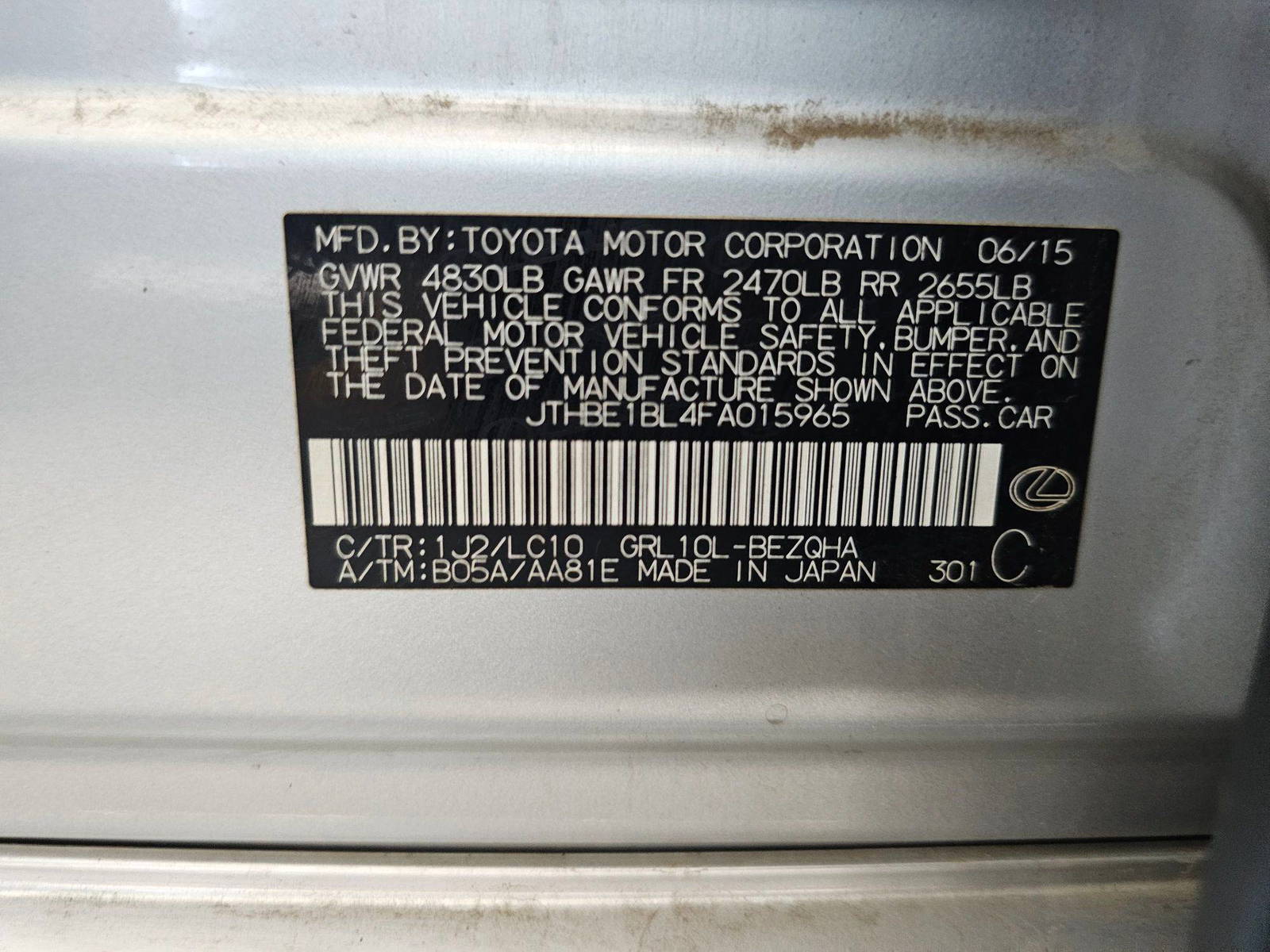 2015 LEXUS GS 350 — 71426 Miles — Lot 96618605 — Main - Marhaba Auctions Used Cars - Image 10