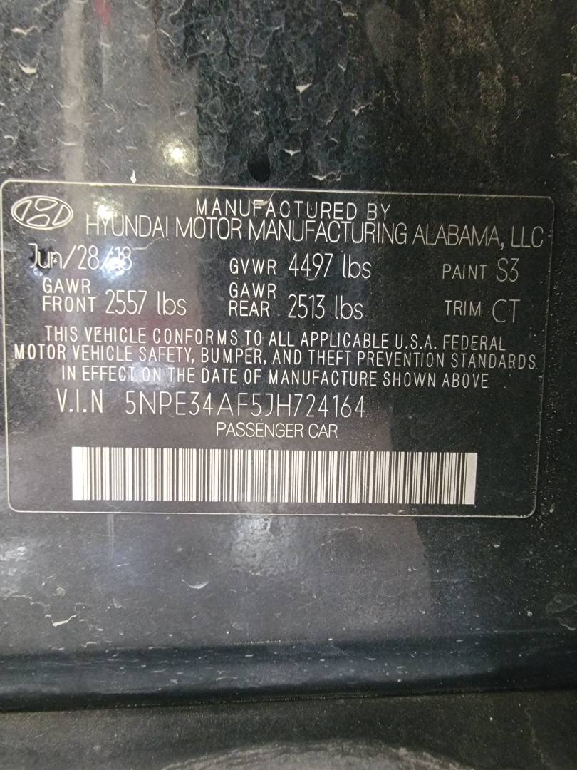 2018 HYUNDAI SONATA — 137624 Miles — Lot 38881165 — Souq - Marhaba Auctions Used Cars - Image 5