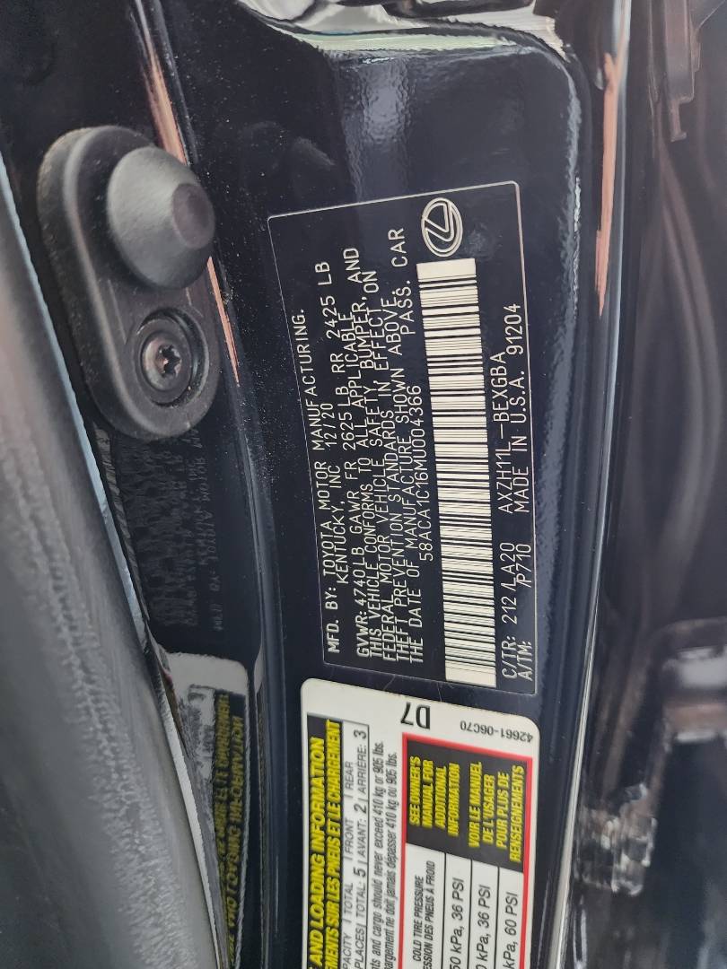 2021 LEXUS ES 300H — 33077 Miles — Lot 38019006 — Souq - Marhaba Auctions Used Cars - Image 10