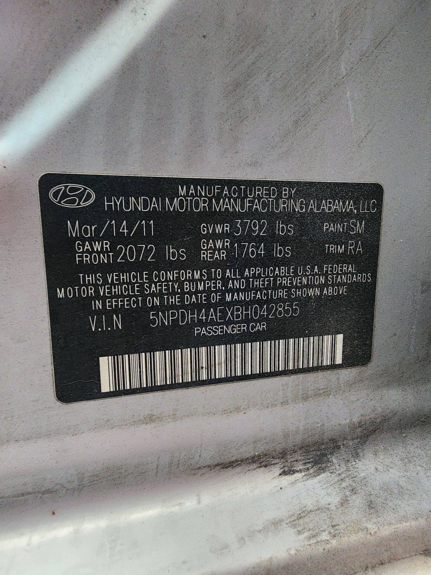 2011 HYUNDAI ELANTRA — 192518 Miles — Lot 39095810 — Souq - Marhaba Auctions Used Cars - Image 9