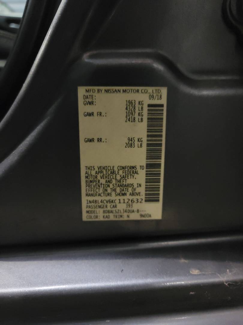 2019 NISSAN ALTIMA — 142997 Miles — Lot 112632 — Main - Marhaba Auctions Used Cars - Image 10