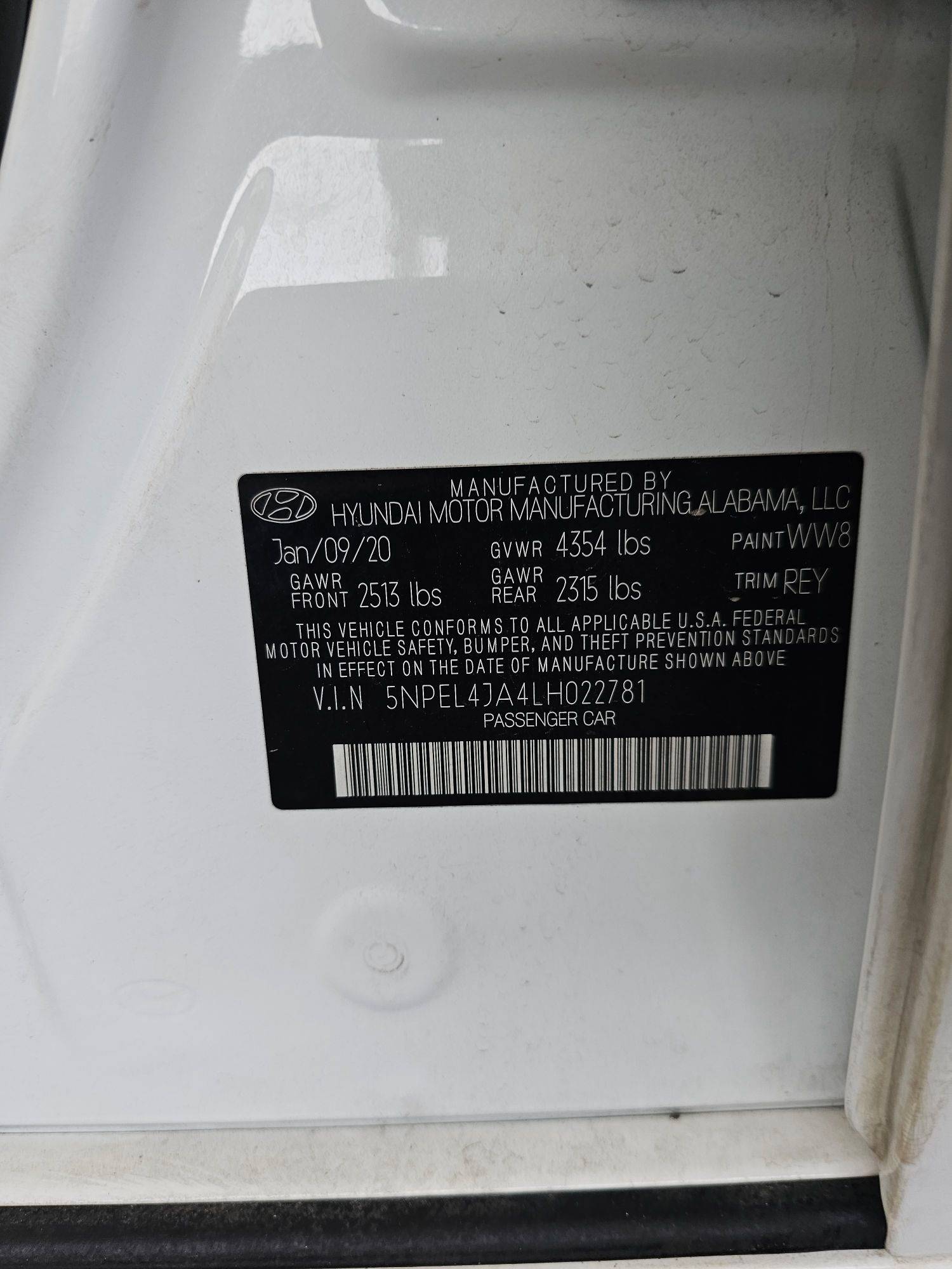 HYUNDAI SONATA 2020 - Marhaba Auction Used Cars - Image 9