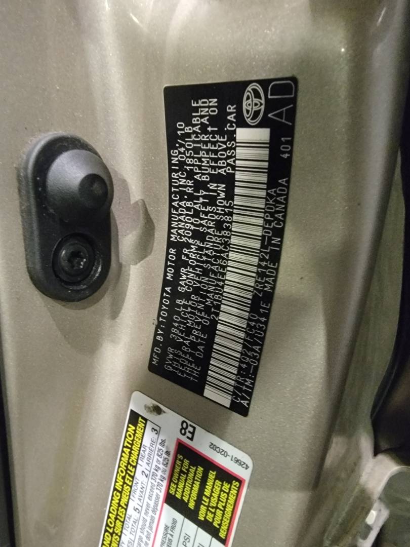 2010 TOYOTA COROLLA — 290917 Miles — Lot 1745152 — Main - Marhaba Auctions Used Cars - Image 8