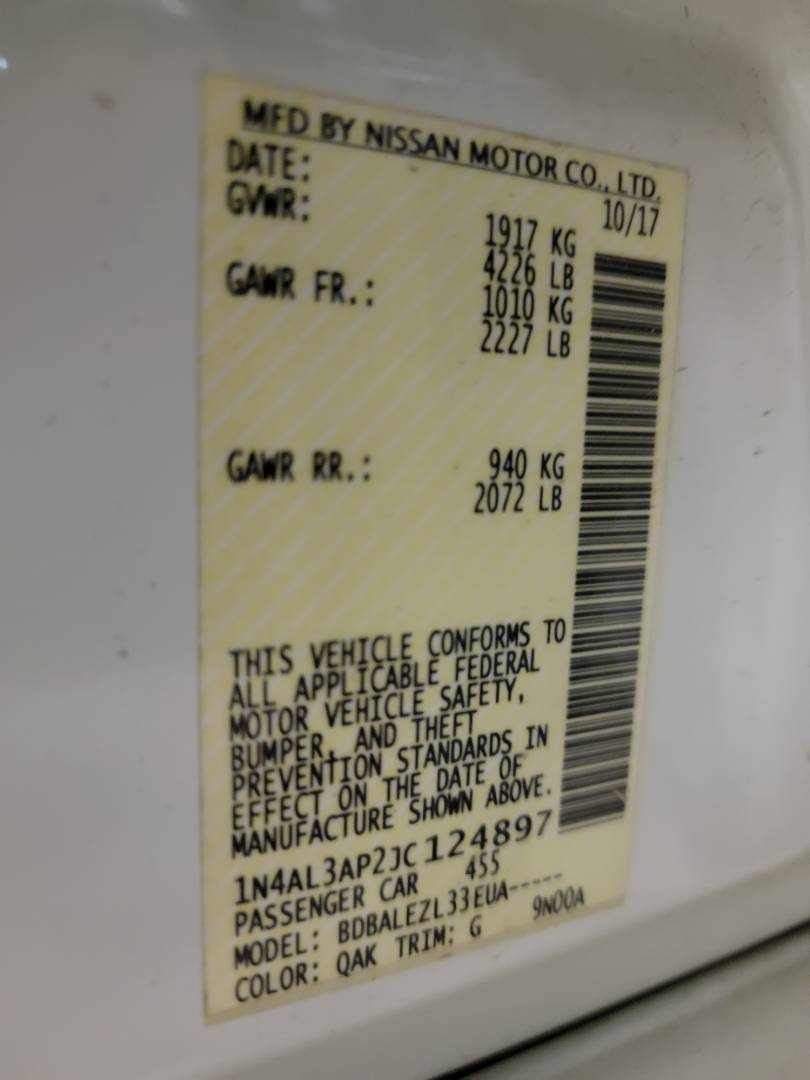 2018 NISSAN ALTIMA — 113431 Miles — Lot 124897 - Marhaba Auctions Used Cars - Image 9
