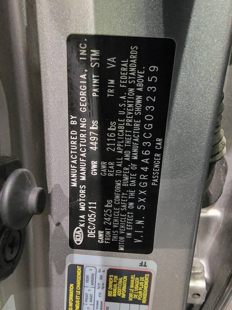 2012 KIA OPTIMA — 162074 Miles — Lot CG032359 — Main - Marhaba Auctions Used Cars - Image 11