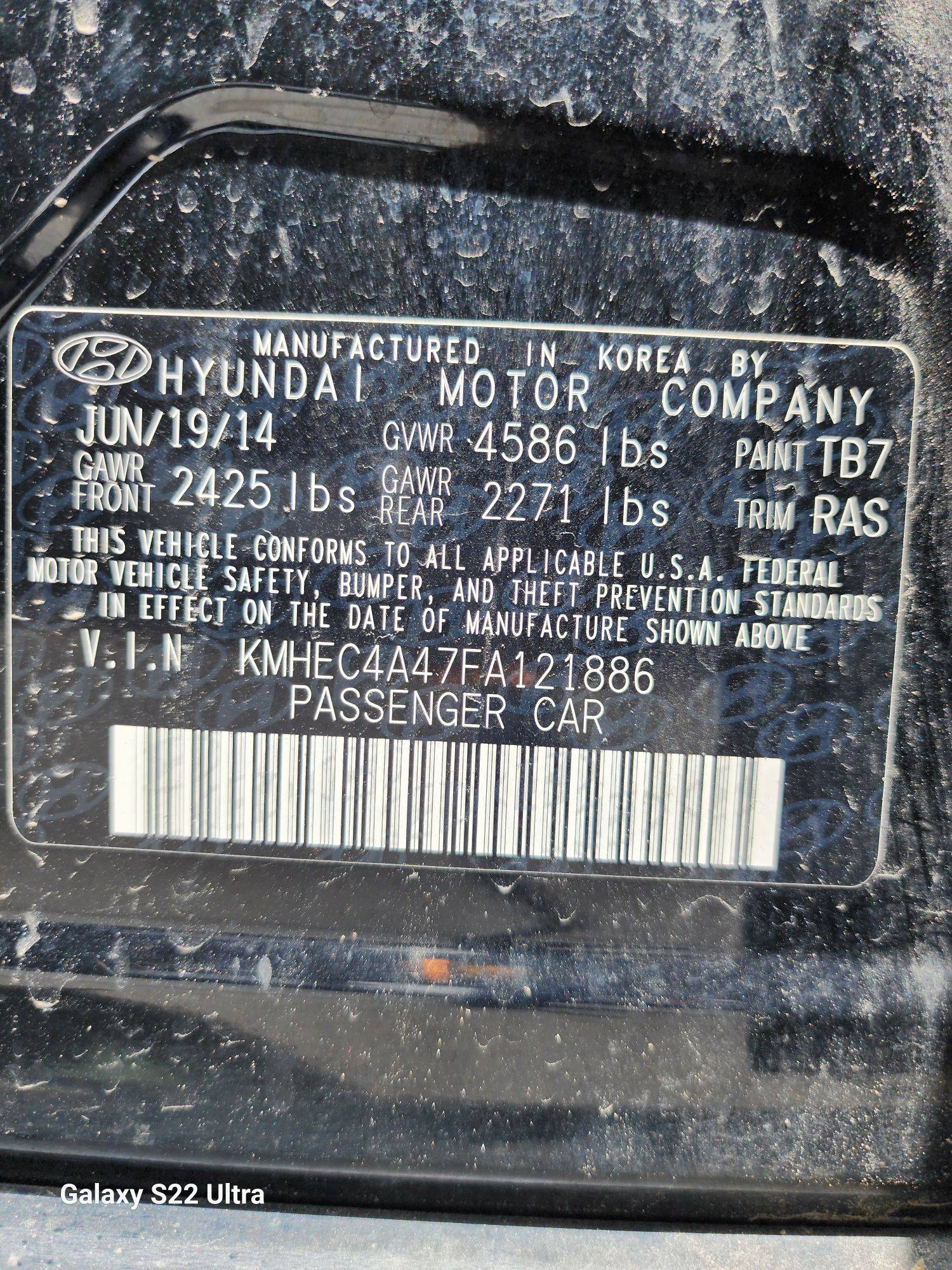 2015 HYUNDAI SONATA — 165635 Miles — Lot 38445504 - Marhaba Auctions Used Cars - Image 8