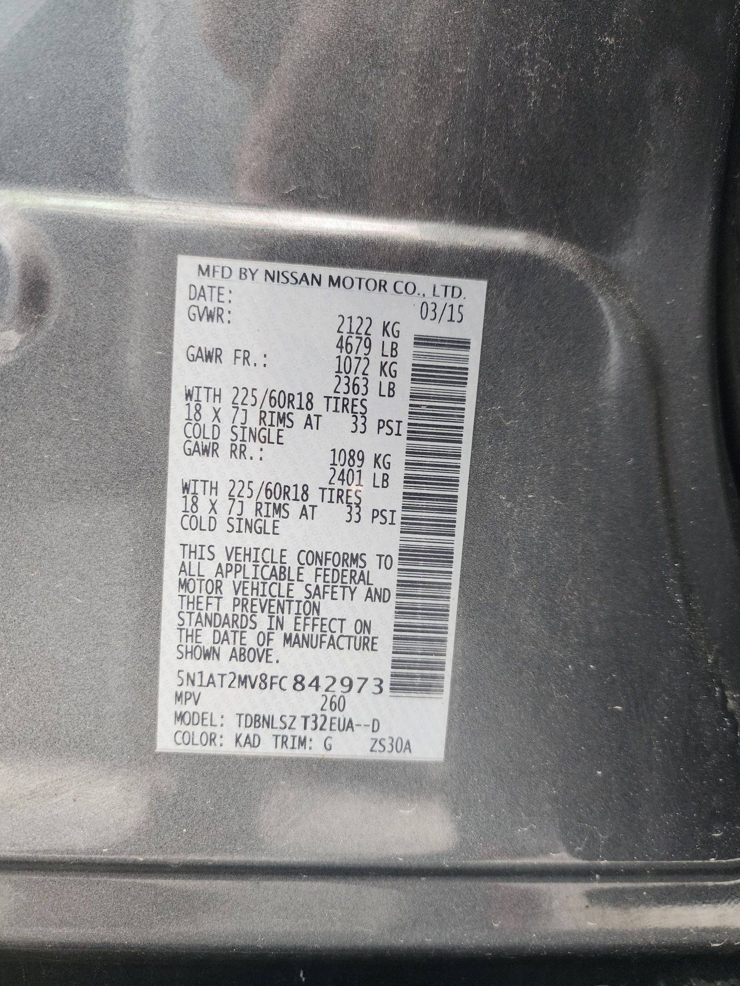 NISSAN ROGUE 2015 - Marhaba Auction Used Cars - Image 11