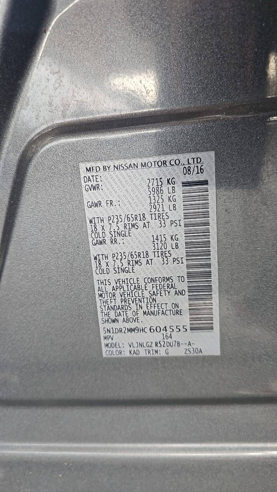 NISSAN PATHFINDER 2017 - Marhaba Auction Used Cars - Image 5