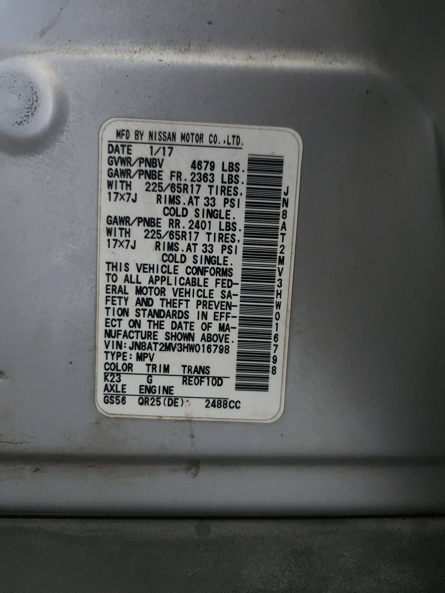 NISSAN ROGUE 2017 - Marhaba Auction Used Cars - Image 9