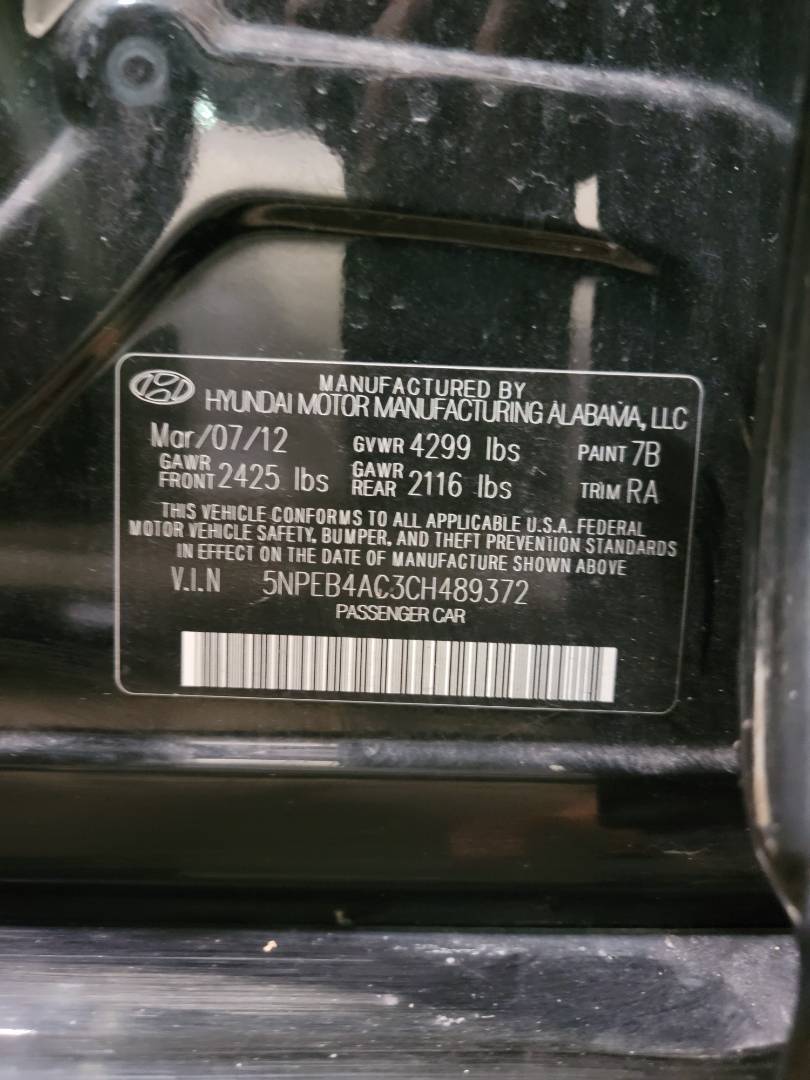 2012 HYUNDAI SONATA — 167326 Miles — Lot 489372 - Marhaba Auctions Used Cars - Image 10